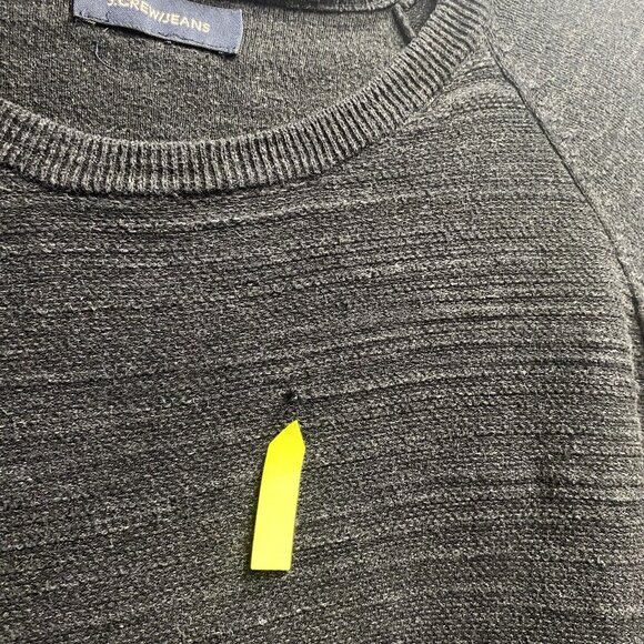 J.CREW/JEANS Slim Knit Long Sleeve Crew Neck Pullover Sweater Men Charcoal Used - Picture 2 of 16